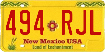 NM license plate 494RJL