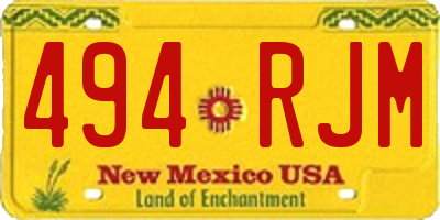 NM license plate 494RJM