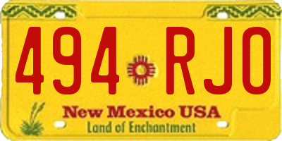 NM license plate 494RJO