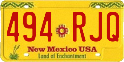 NM license plate 494RJQ