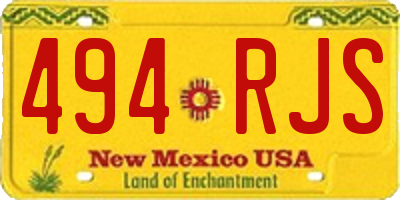 NM license plate 494RJS