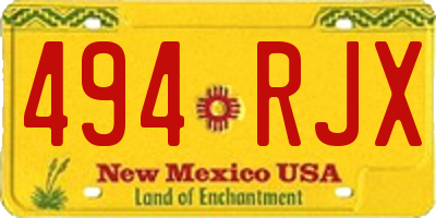NM license plate 494RJX