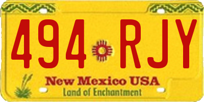 NM license plate 494RJY