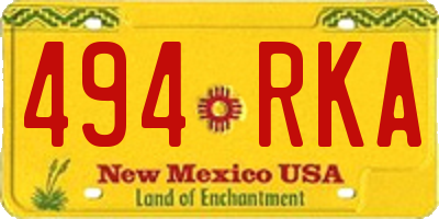 NM license plate 494RKA