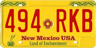 NM license plate 494RKB