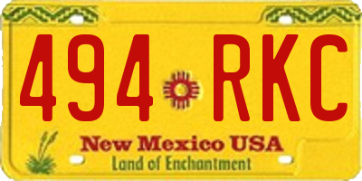 NM license plate 494RKC