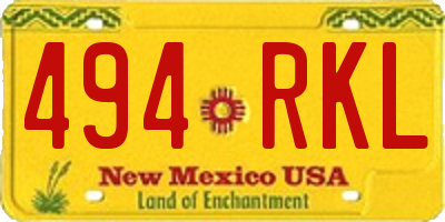 NM license plate 494RKL