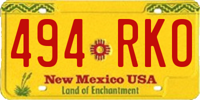 NM license plate 494RKO