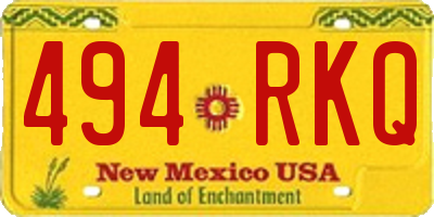 NM license plate 494RKQ