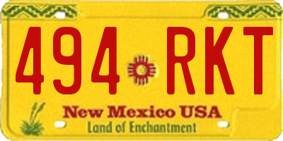 NM license plate 494RKT