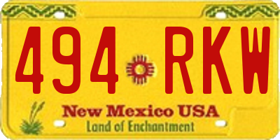 NM license plate 494RKW