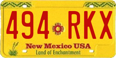 NM license plate 494RKX