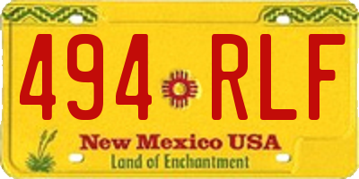 NM license plate 494RLF