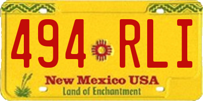 NM license plate 494RLI