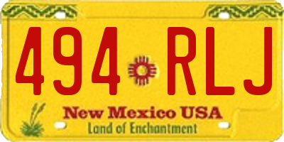 NM license plate 494RLJ