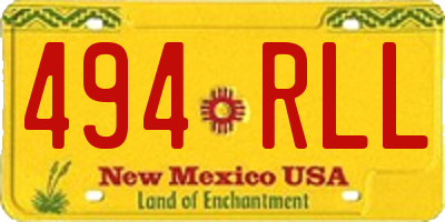 NM license plate 494RLL