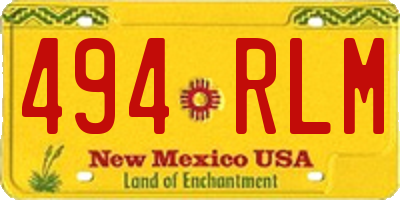 NM license plate 494RLM