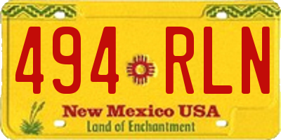 NM license plate 494RLN