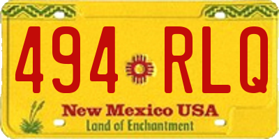 NM license plate 494RLQ