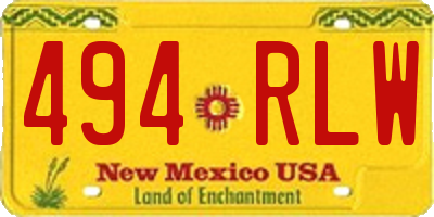 NM license plate 494RLW