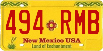 NM license plate 494RMB