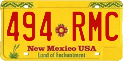NM license plate 494RMC