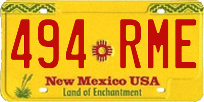 NM license plate 494RME