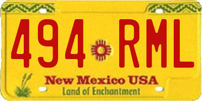 NM license plate 494RML