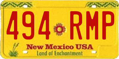 NM license plate 494RMP