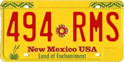 NM license plate 494RMS