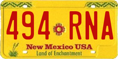 NM license plate 494RNA