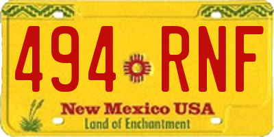 NM license plate 494RNF