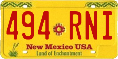 NM license plate 494RNI