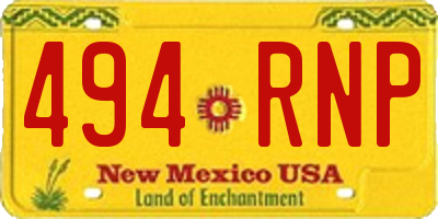 NM license plate 494RNP