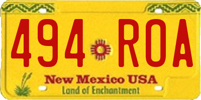 NM license plate 494ROA