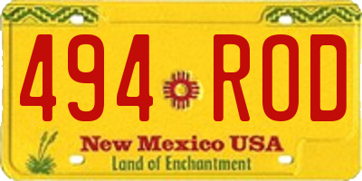 NM license plate 494ROD