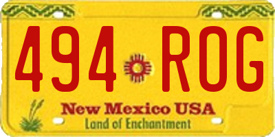 NM license plate 494ROG