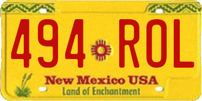 NM license plate 494ROL