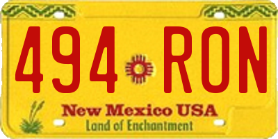 NM license plate 494RON