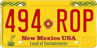NM license plate 494ROP