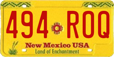 NM license plate 494ROQ