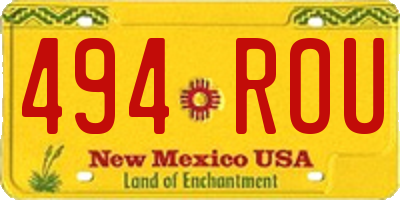 NM license plate 494ROU