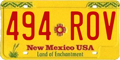 NM license plate 494ROV