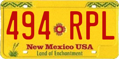 NM license plate 494RPL