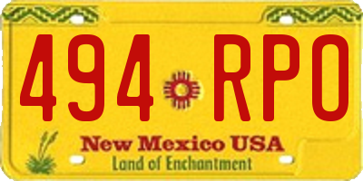 NM license plate 494RPO