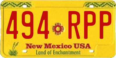NM license plate 494RPP