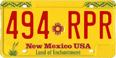 NM license plate 494RPR