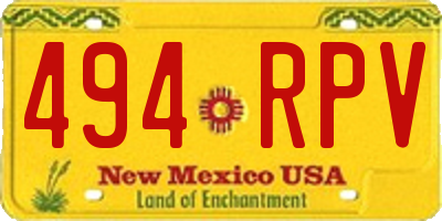 NM license plate 494RPV