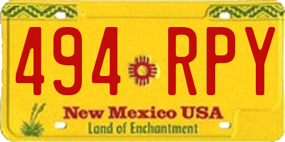 NM license plate 494RPY