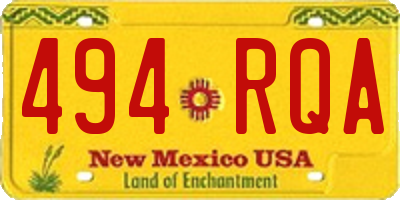 NM license plate 494RQA